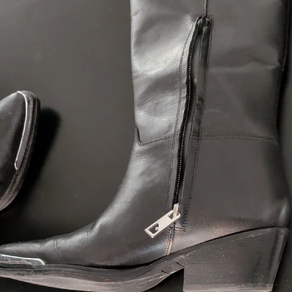 Franco Sarto Billie Black Heeled Boots Medium Width - Picture 4 of 8